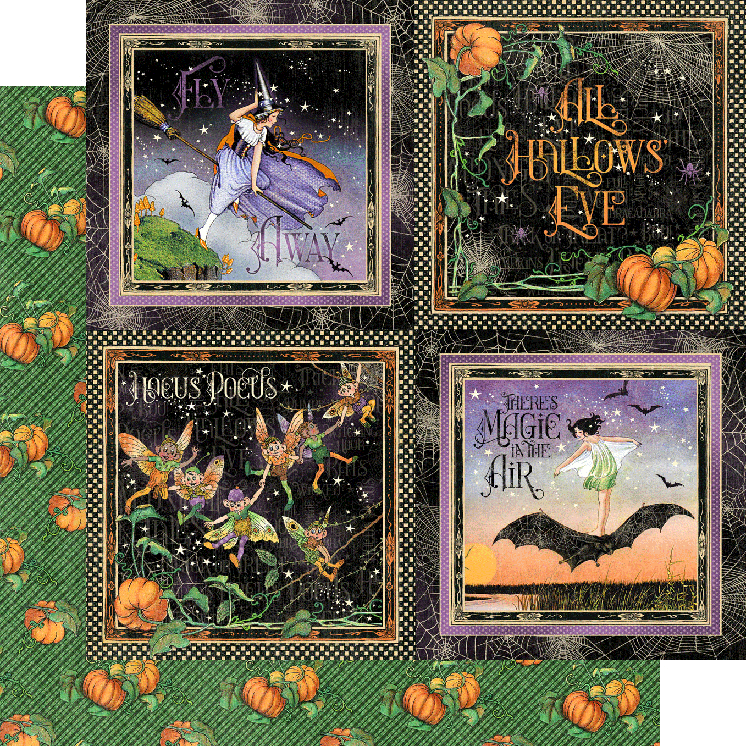 Midnight Tales Collection Hallows Eve 12 x 12 Double-Sided Scrapbook Paper by Graphic 45 - Scrapbook Supply Companies
