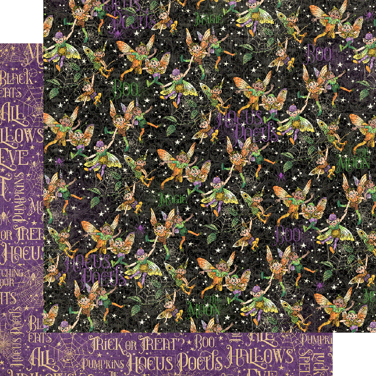 Midnight Tales Collection Fairy Mischief 12 x 12 Double-Sided Scrapbook Paper by Graphic 45 - Scrapbook Supply Companies