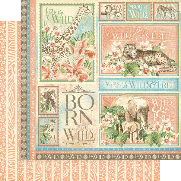 Wild & Free Collection Born to be Wild 12 x 12 Double-Sided Scrapbook Paper by Graphic 45