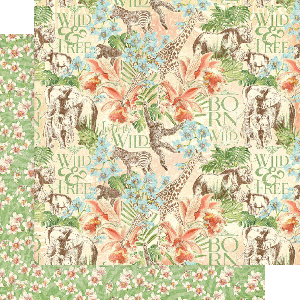 Wild & Free Collection Mighty Menagerie 12 x 12 Double-Sided Scrapbook Paper by Graphic 45