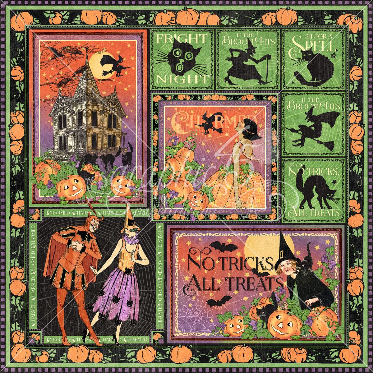 Charmed Collection If The Broomstick Fits 12 x 12 Double-Sided Scrapbook Paper by Graphic 45 - Scrapbook Supply Companies