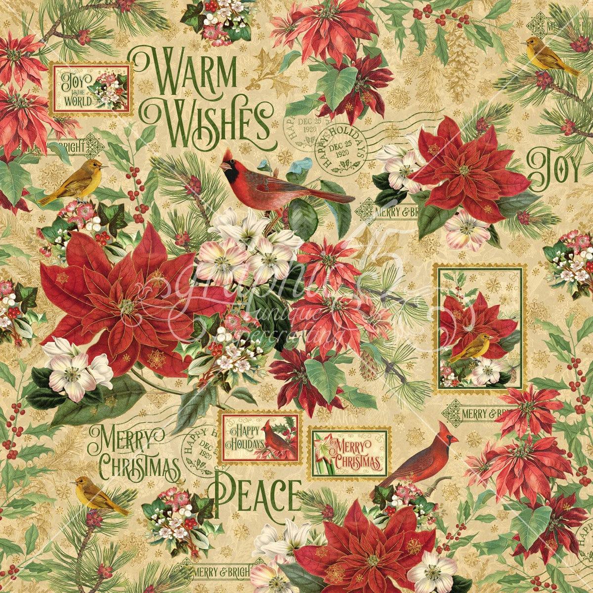 Warm Wishes Collection Peace and Plenty 12 x 12 Double-Sided Scrapbook Paper by Graphic 45 - Scrapbook Supply Companies
