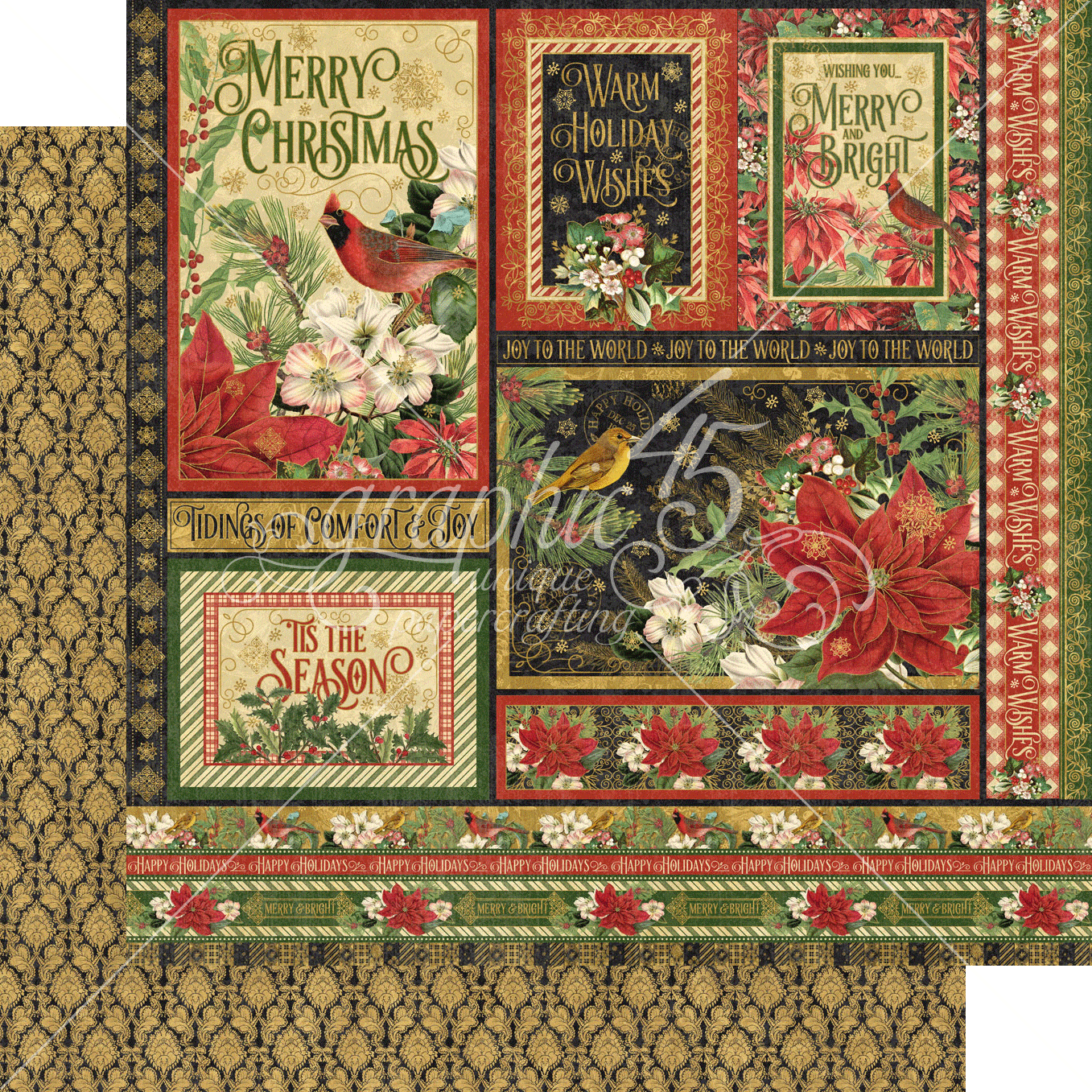 Warm Wishes Collection Glad Tidings 12 x 12 Double-Sided Scrapbook Paper by Graphic 45