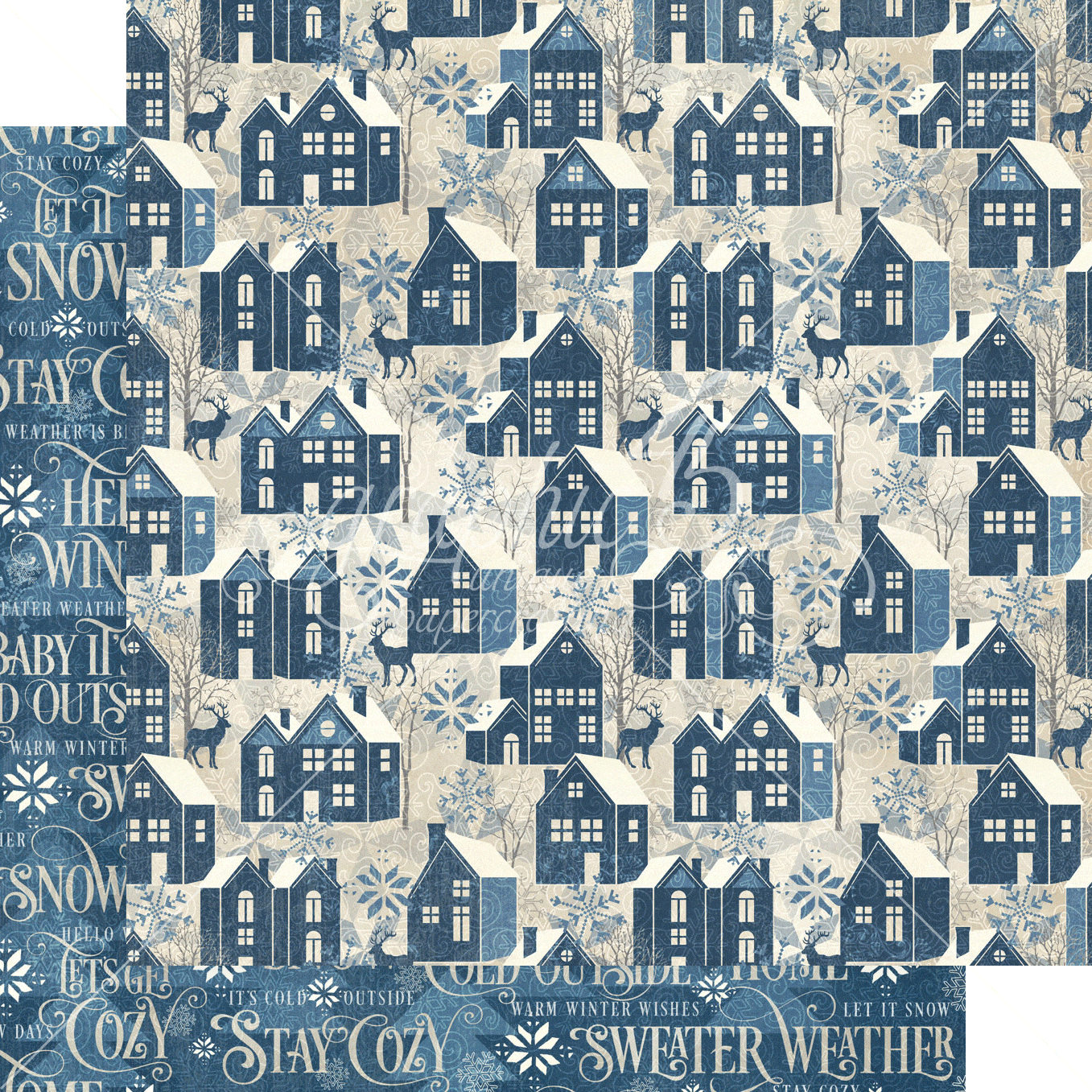 Let's Get Cozy Collection There's Snow Place Like Home 12 x 12 Double-Sided Scrapbook Paper by Graphic 45