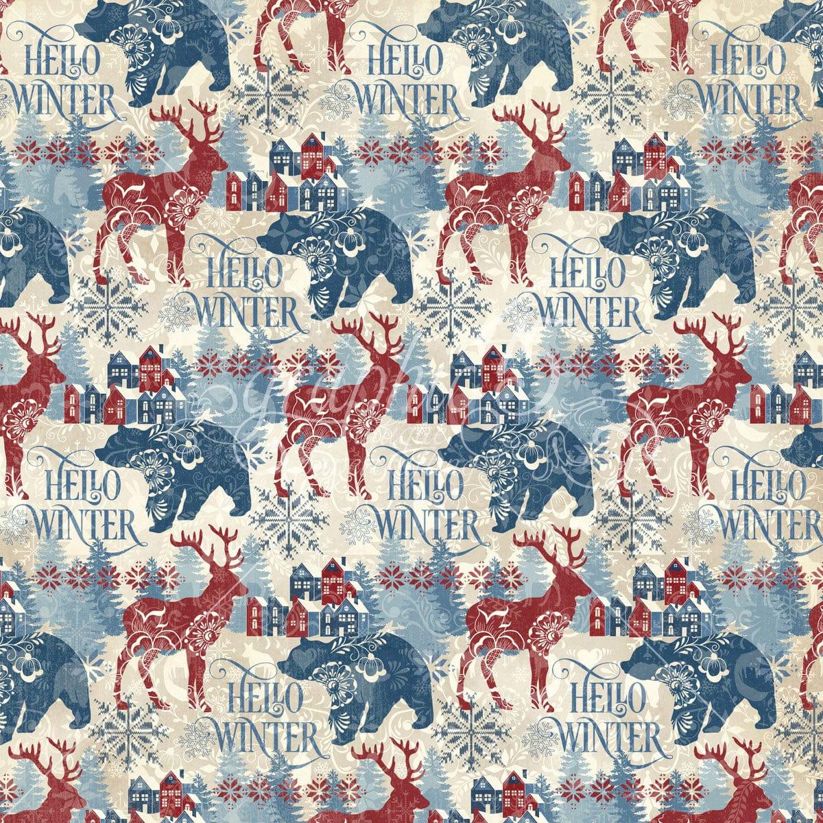 Let's Get Cozy Collection Baby it's Cold Outside 12 x 12 Double-Sided Scrapbook Paper by Graphic 45 - Scrapbook Supply Companies