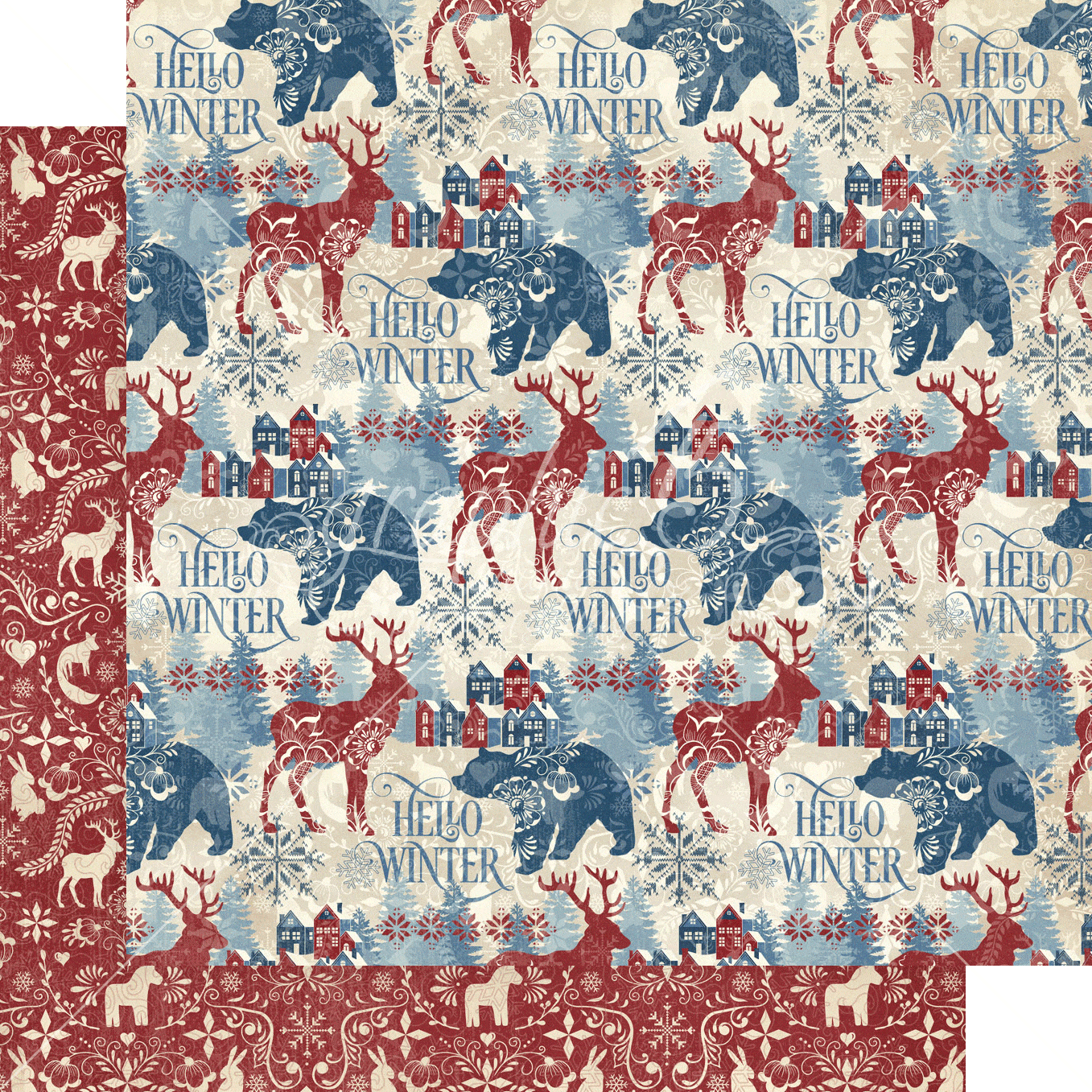 Let's Get Cozy Collection Baby it's Cold Outside 12 x 12 Double-Sided Scrapbook Paper by Graphic 45