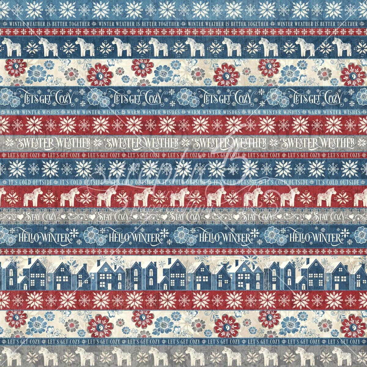 Let's Get Cozy Collection Hello Winter 12 x 12 Double-Sided Scrapbook Paper by Graphic 45 - Scrapbook Supply Companies
