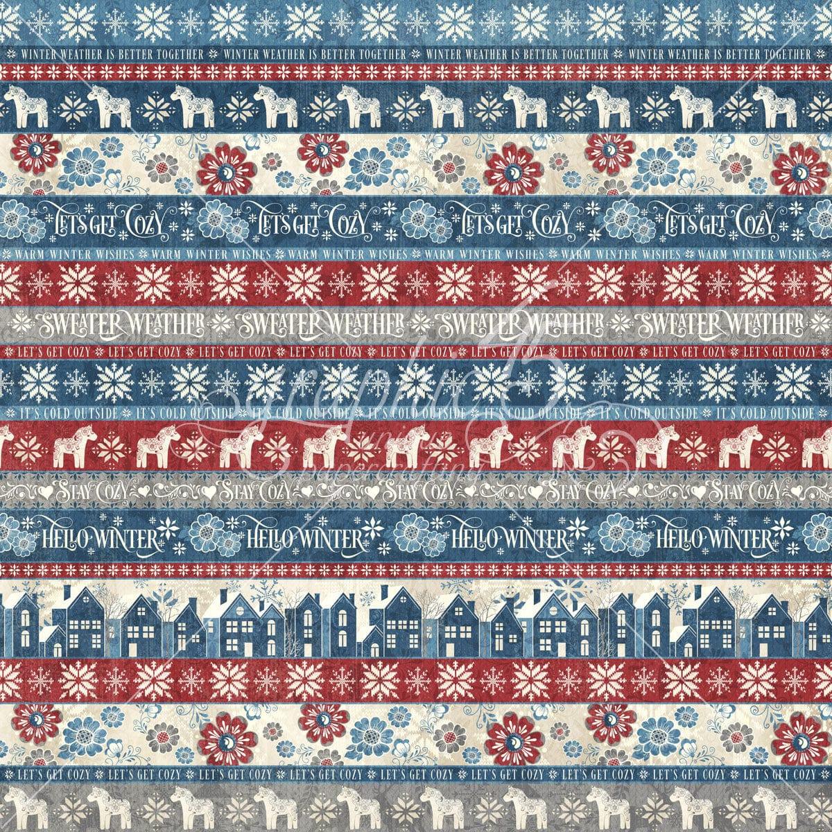 Let's Get Cozy Collection Hello Winter 12 x 12 Double-Sided Scrapbook Paper by Graphic 45 - Scrapbook Supply Companies