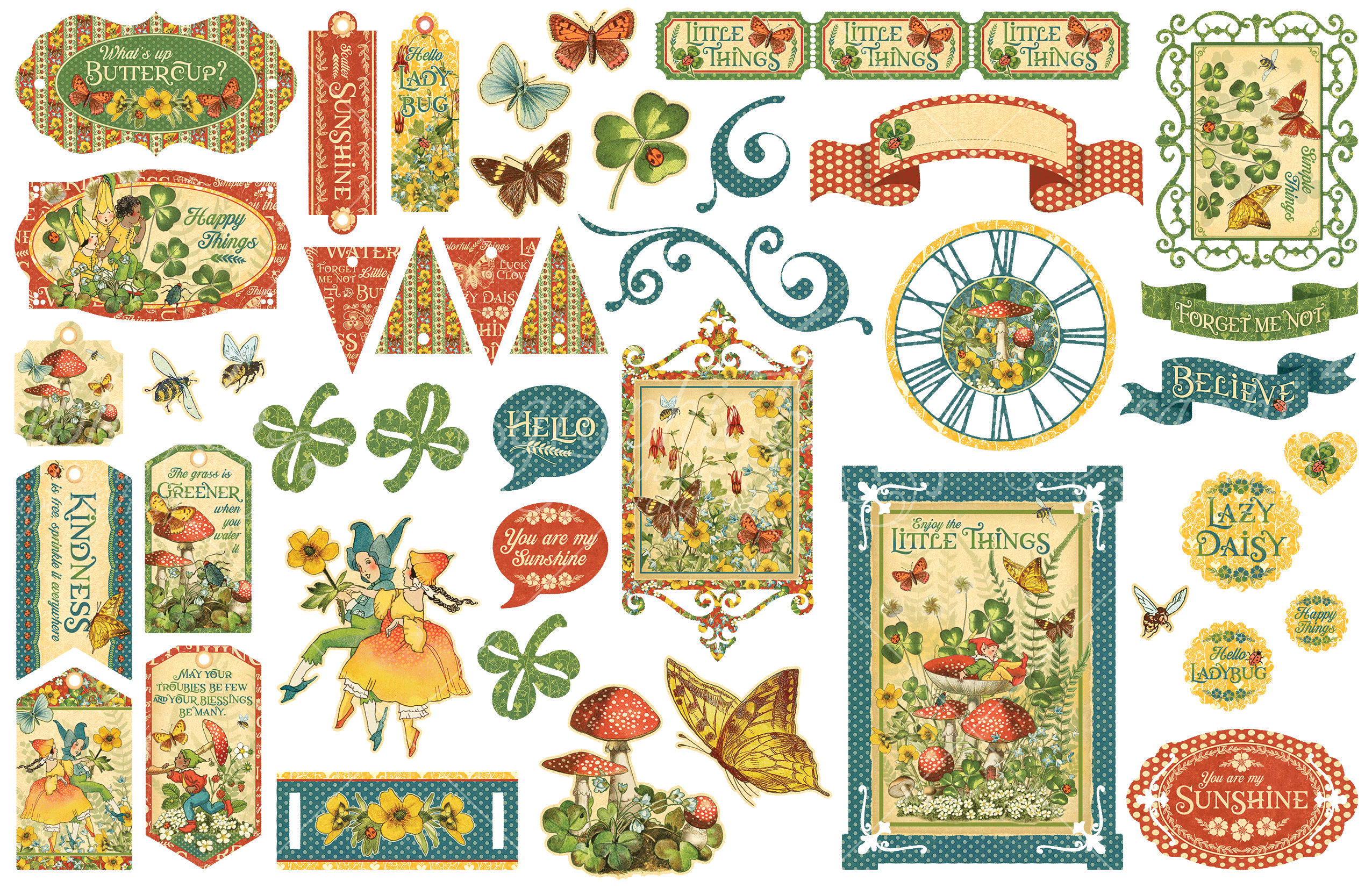 Little Things Collection Ephemera Double-Sided Die Cut Assortment by Graphic 45 - Scrapbook Supply Companies