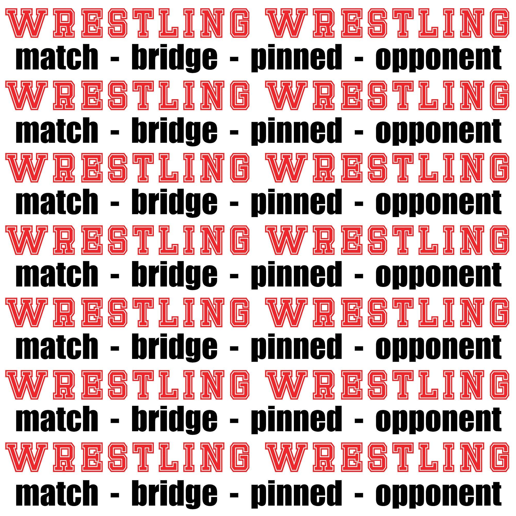 Female Wrestling Collection Wrestling Words 12 x 12 Double-Sided Scrapbook Paper by SSC Designs - Scrapbook Supply Companies
