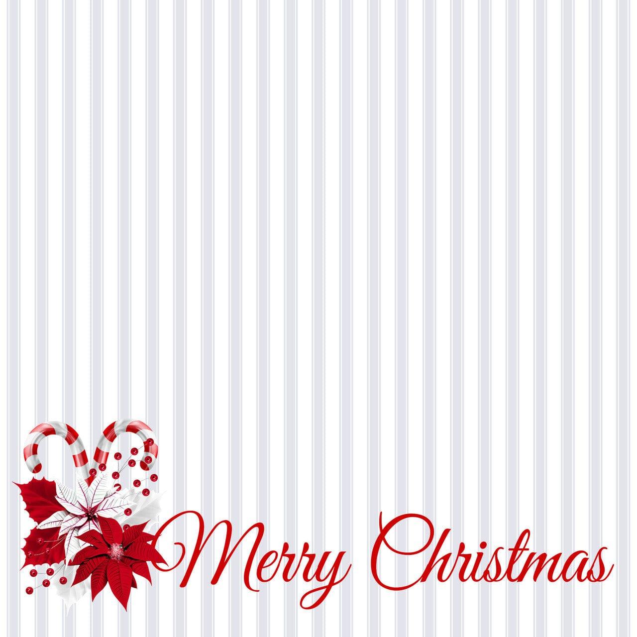 Peppermint Christmas Collection Merry Christmas 12 x 12 Double-Sided Scrapbook Paper by SSC Designs - Scrapbook Supply Companies