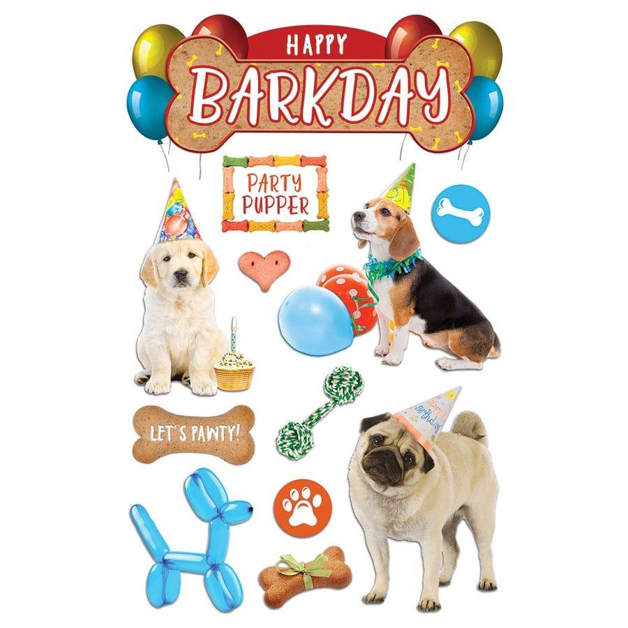 Pet Collection Happy Barkday 5 x 7 Glitter 3D Scrapbook Embellishment by Paper House Productions - Scrapbook Supply Companies