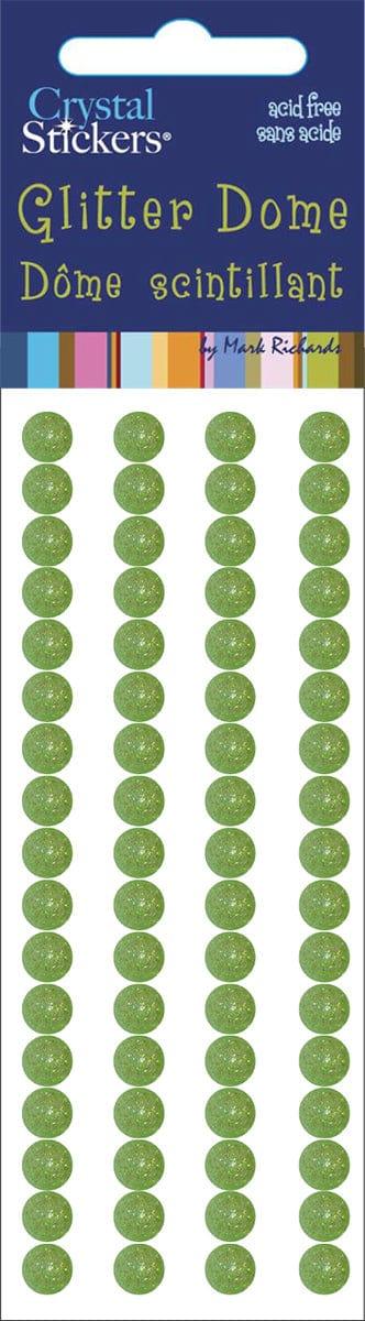 Green 5mm Glitter Dome Stickers by Mark Richards - Scrapbook Supply Companies