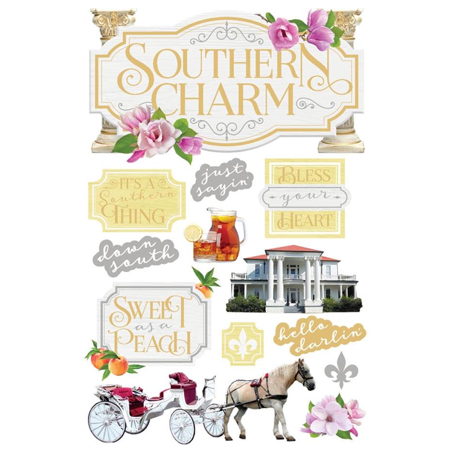 Family Collection Southern Charm 5 x 7 Glitter 3D Scrapbook Embellishment by Paper House Productions - Scrapbook Supply Companies