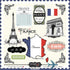 Sightseeing Collection Paris France 12 x 12 Sticker Sheet by Scrapbook Customs - Scrapbook Supply Companies