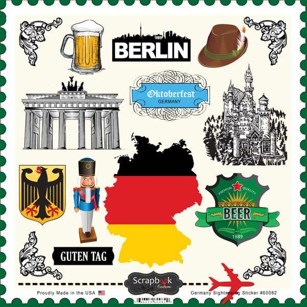 Sightseeing Collection Germany 12 x 12 Scrapbook Sticker Sheet by Scrapbook Customs - Scrapbook Supply Companies