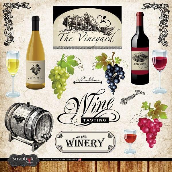 Vineyard Collection 12 x 12 Scrapbook Sticker Sheet by Scrapbook Customs - Scrapbook Supply Companies