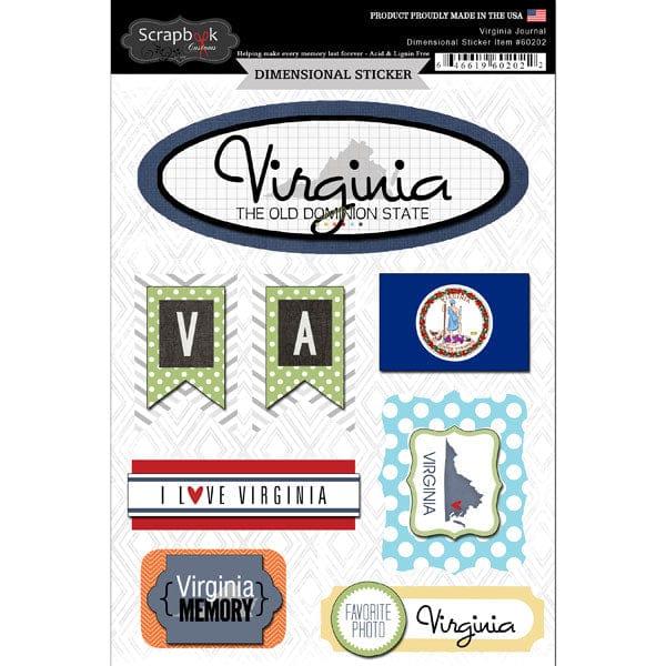 Travel Adventure Collection Virginia Journal 6 x 8 Scrapbook Embellishment by Scrapbook Customs - Scrapbook Supply Companies
