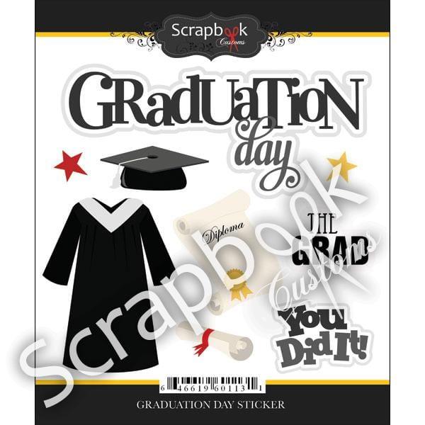 Graduation Day Collection 5 x 6 Scrapbook Sticker Sheet by Scrapbook Customs - Scrapbook Supply Companies