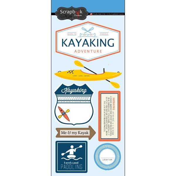 Kayaking Adventure Collection Kayaking 6 x 12 Scrapbook Sticker Sheet by Scrapbook Customs - Scrapbook Supply Companies