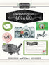 Watercolor Collection Washington 6 x 8 Scrapbook Sticker Sheet by Scrapbook Customs - Scrapbook Supply Companies