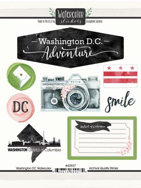 Watercolor Collection Washington, D.C. 6 x 8 Scrapbook Sticker Sheet by Scrapbook Customs - Scrapbook Supply Companies