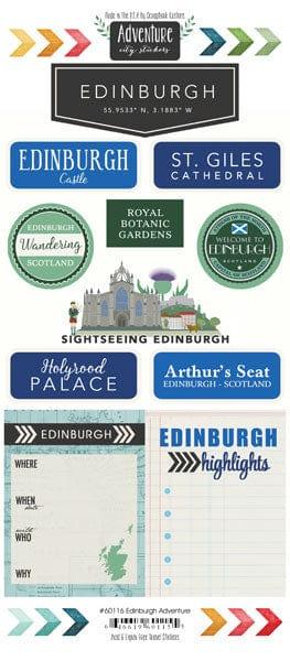 Travel Adventure Collection Edinburgh, Scotland Adventure 6 x 12 Scrapbook Sticker Sheet by Scrapbook Customs - Scrapbook Supply Companies