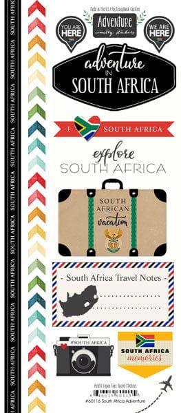 Travel Adventure Collection South Africa Adventure 6 x 12 Scrapbook Sticker Sheet by Scrapbook Customs - Scrapbook Supply Companies