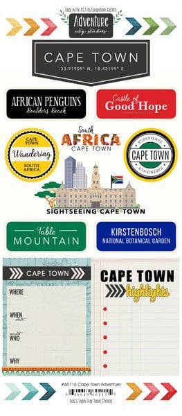 Travel Adventure Collection Cape Town South Africa Adventure 6 x 12 Scrapbook Sticker Sheet by Scrapbook Customs - Scrapbook Supply Companies