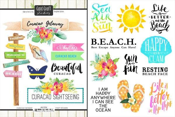 Getaway Collection Curacao 6 x 8 Double-Sided Scrapbook Sticker Sheet by Scrapbook Customs - Scrapbook Supply Companies