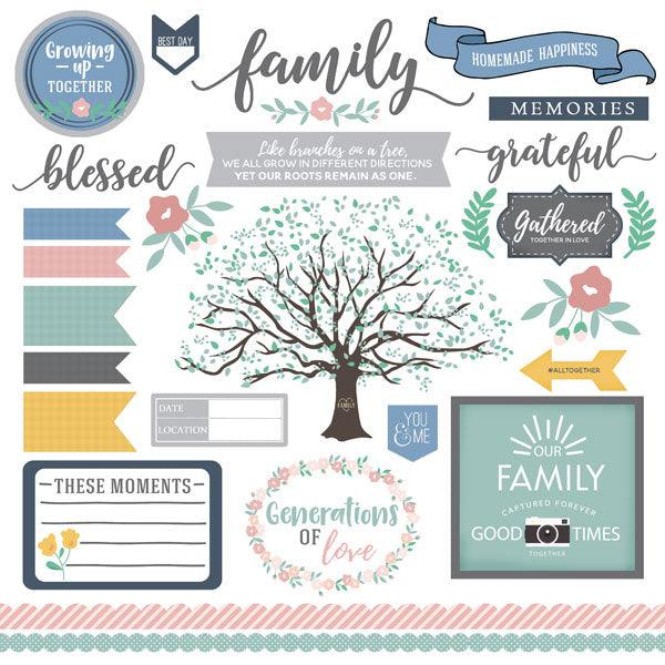 Family Pride Collection Family Elements 12 x 12 Scrapbook Sticker Sheet by Scrapbook Customs - Scrapbook Supply Companies