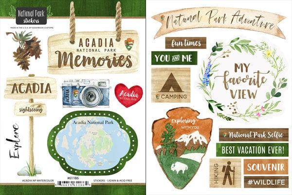 National Park Collection Acadia National Park 6 x 8 Scrapbook Double-Sided Sticker Sheet by Scrapbook Customs - Scrapbook Supply Companies