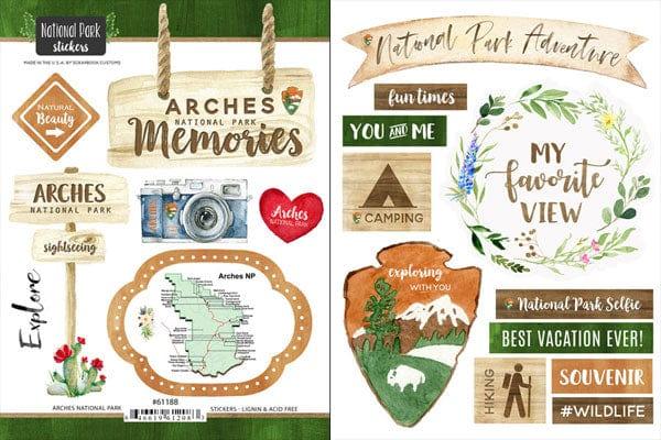 National Park Collection Arches National Park Scrapbook Double-Sided Sticker Sheet by Scrapbook Customs - Scrapbook Supply Companies