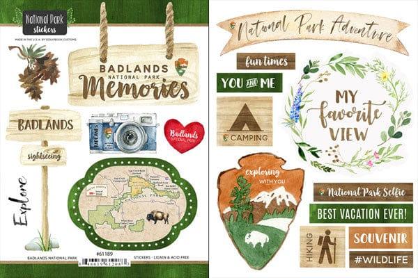 National Park Collection Badlands National Park Scrapbook Double-Sided Sticker Sheet by Scrapbook Customs - Scrapbook Supply Companies