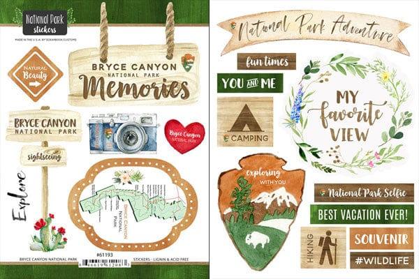 National Park Collection Bryce Canyon National Park Scrapbook Double-Sided Sticker Sheet by Scrapbook Customs - Scrapbook Supply Companies