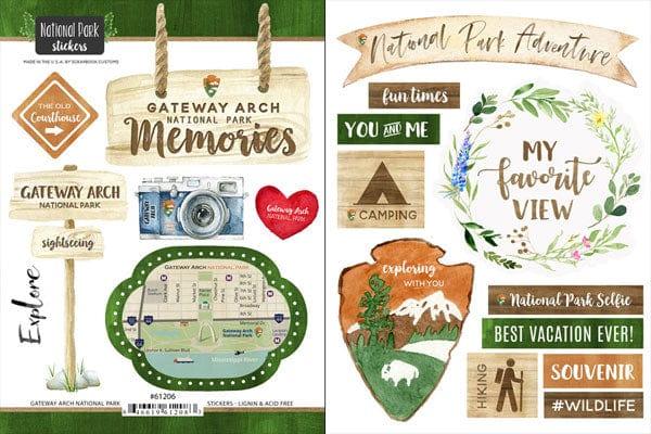 National Park Collection Gateway Arch National Park Scrapbook Double-Sided Sticker Sheet by Scrapbook Customs - Scrapbook Supply Companies