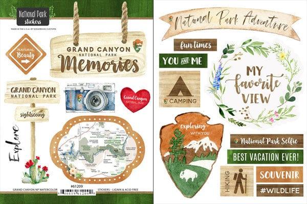 National Park Collection Grand Canyon National Park Scrapbook Double-Sided Sticker Sheet by Scrapbook Customs - Scrapbook Supply Companies