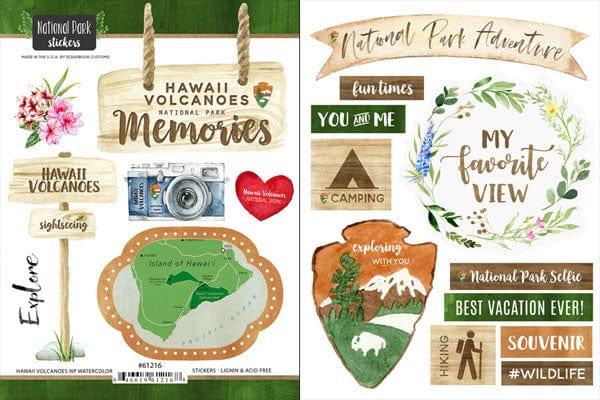 National Park Collection Hawaii Volcanoes National Park Scrapbook Double-Sided Sticker Sheet by Scrapbook Customs - Scrapbook Supply Companies