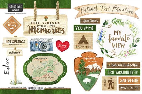 National Park Collection Hot Springs National Park 6 x 8 Scrapbook Double-Sided Sticker Sheet by Scrapbook Customs - Scrapbook Supply Companies