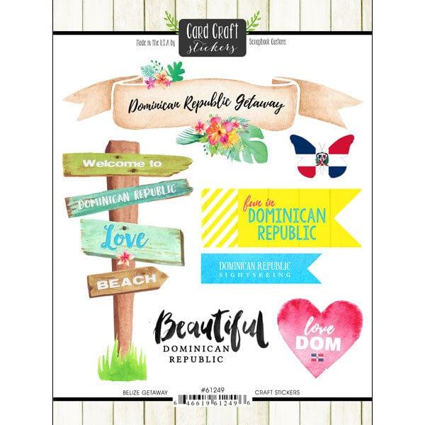 Getaway Collection Dominican Republic 6 x 8 Double-Sided Scrapbook Sticker Sheet by Scrapbook Customs - Scrapbook Supply Companies