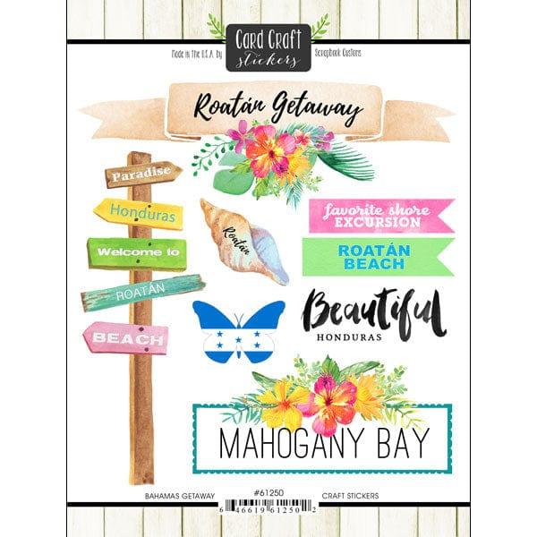 Getaway Collection Roatan 6 x 8 Double-Sided Scrapbook Sticker Sheet by Scrapbook Customs - Scrapbook Supply Companies