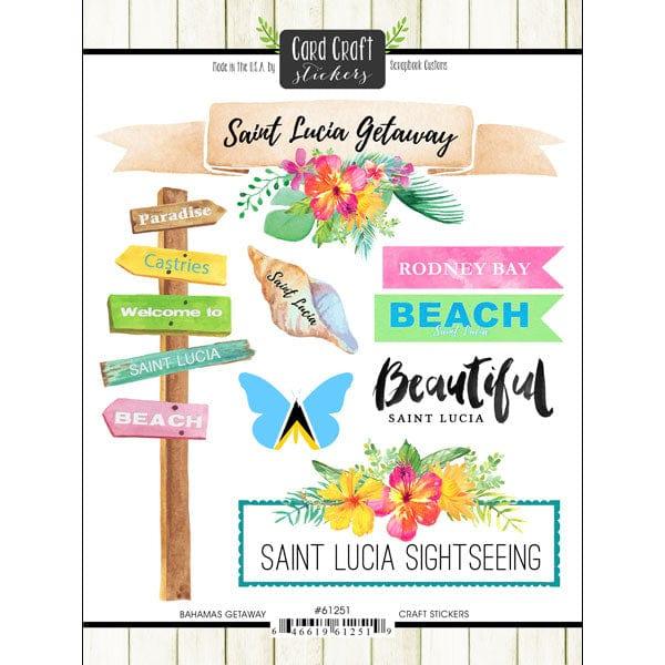 Getaway Collection St. Lucia 6 x 8 Double-Sided Scrapbook Sticker Sheet by Scrapbook Customs - Scrapbook Supply Companies