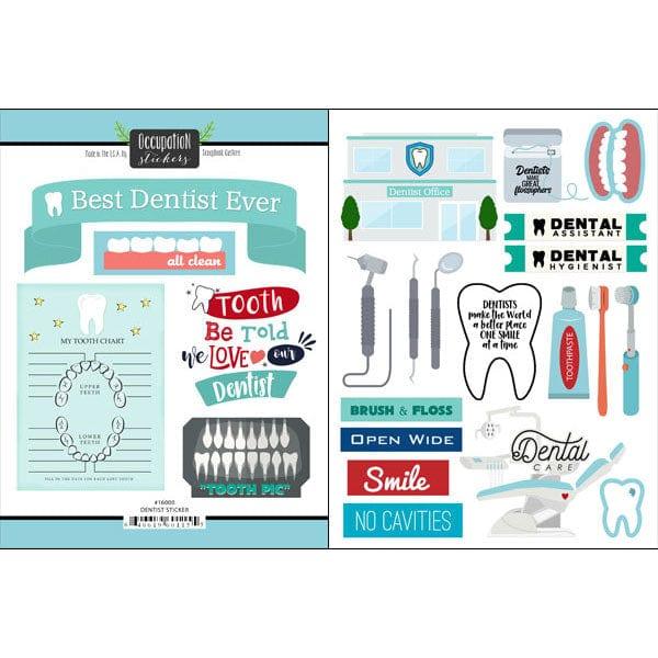 Occupation Collection Dentist 6 x 8 Double Sided Scrapbook Sticker Sheet by Scrapbook Customs - Scrapbook Supply Companies