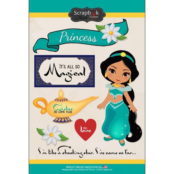 Magical Day of Fun Collection Arabian Princess 6 x 8 Scrapbook Sticker Sheet by Scrapbook Customs - Scrapbook Supply Companies