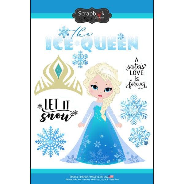 Magical Day of Fun Collection Ice Princess 6 x 8 Scrapbook Sticker Sheet by Scrapbook Customs - Scrapbook Supply Companies