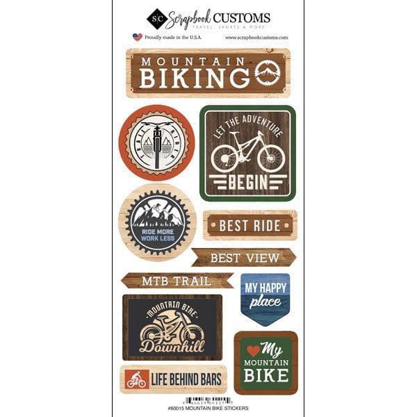 Life Is Better Collection Life Is Better Mountain Biking 6 x 12 Scrapbook Sticker Sheet by Scrapbook Customs - Scrapbook Supply Companies