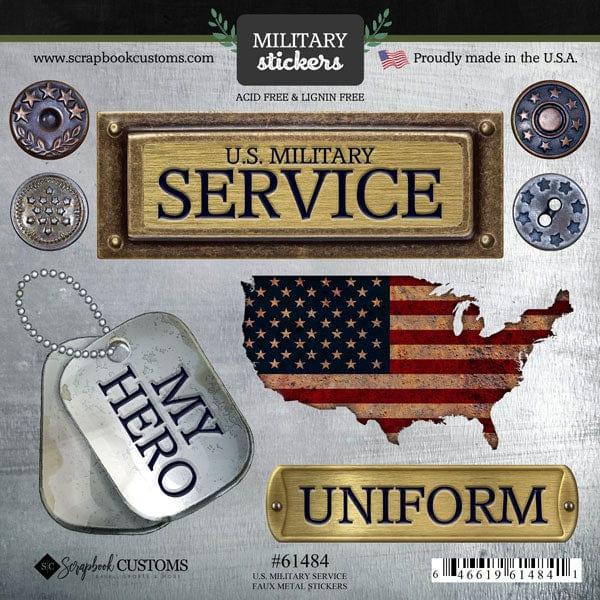 Military Emblem Collection 6 x 6 My Hero Scrapbook Sticker Sheet by Scrapbook Customs - Scrapbook Supply Companies