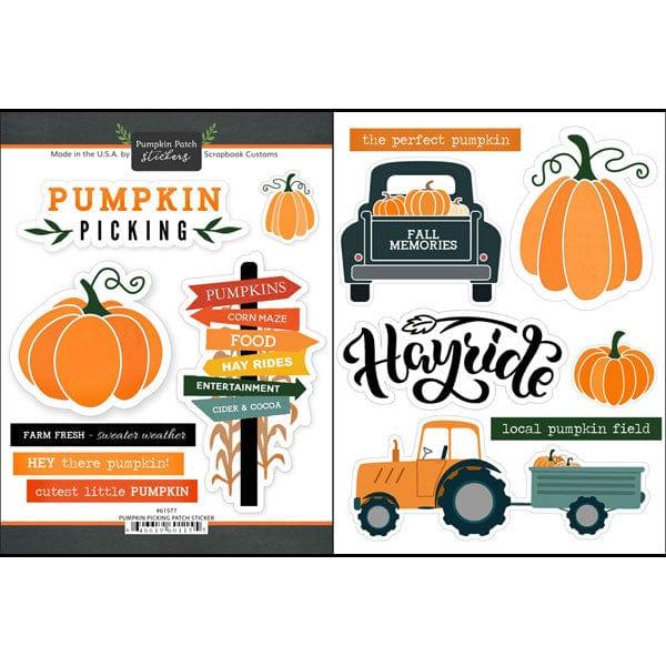 Pumpkin Collection Pumpkin Picking Patch 6 x 8 Double-Sided Scrapbook Sticker Sheet by Scrapbook Customs - Scrapbook Supply Companies