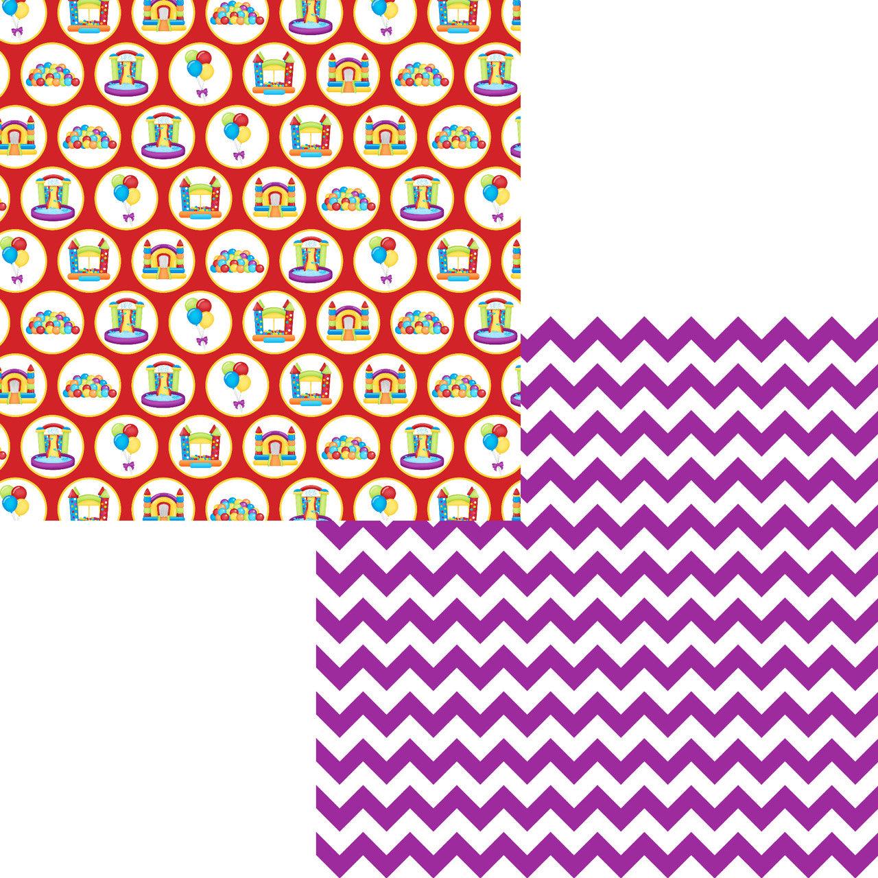 Bounce House Collection Bounce House & Balloons 12 x 12 Double-Sided Scrapbook Paper by SSC Designs