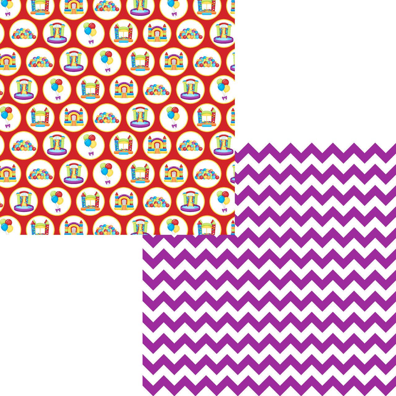 Bounce House Collection Bounce House & Balloons 12 x 12 Double-Sided Scrapbook Paper by SSC Designs - Scrapbook Supply Companies